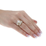Golden Yaffie Diamond Bridal Ring Set with 2 Carats Total Weight