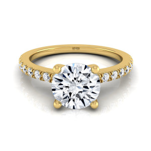 Radiant Yaffie 3/4ct TDW Diamond Engagement Ring in White Gold