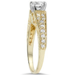 Vintage Sparkle: Yaffie Gold Diamond Engagement Ring (3/5TDW)