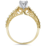 Vintage Sparkle: Yaffie Gold Diamond Engagement Ring (3/5TDW)
