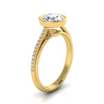 Certified Yaffie Gold Solitaire Engagement Ring with Round Bezel-set 1 1/10ct Diamond.