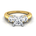 Golden Yaffie 1.25CT Princess-centered IGI Certified 3-stone Engagement Ring