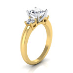 Golden Yaffie 1.25CT Princess-centered IGI Certified 3-stone Engagement Ring