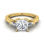 1.25ct TDW Princess-cut Diamond Tapered Engagement Ring in Yaffie Gold, IGI-certified