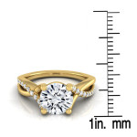 Gold IGI-certified 1 1/6ct TDW Round Pave Infinity Diamond Engagement Ring - Custom Made By Yaffie™