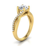 Gold IGI-certified 1 1/6ct TDW Round Pave Infinity Diamond Engagement Ring - Custom Made By Yaffie™