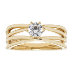 Certified Gold Yaffie Bridal Set with 1/2ct TDW Round Diamond