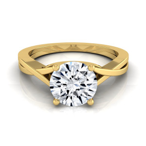 1ct Round Diamond Solitaire Engagement Ring with a Regal Cathedral Setting by Yaffie Gold