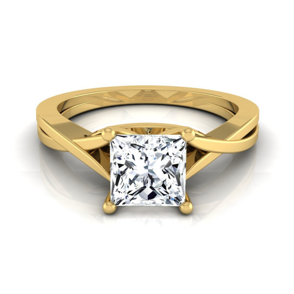 Sparkling Love Story: Yaffie Gold IGI-Certified Princess-Cut Diamond Solitaire with Cathedral Setting