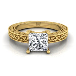 Yaffie Gold 1ct Princess-cut Diamond Solitaire: IGI-certified and Ready to Say "I Do"