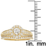 Certified 1ct Round Diamond Bridal Ring Set by Yaffie Gold