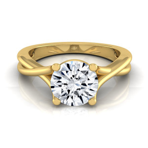 Gold IGI-certified 1ct TDW Round Diamond Solitaire Engagement Ring - Custom Made By Yaffie™