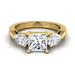 IGI-Certified 2ct TDW Center Pear-Cut Engagement Ring with a Sparkling Yaffie Gold Princess-Cut Twist!