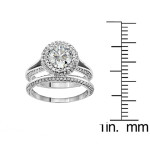Sparkling Yaffie Halo Engagement Ring with 2.2ct TDW Diamonds in White Gold