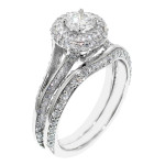 Halo Diamond Engagement Ring with 2.2ct TW in White Gold by Yaffie