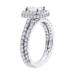 Sparkling White Gold Princess-cut Diamond Engagement Ring with 2 3/4ct TDW Encrustment from Yaffie.