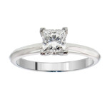 Yaffie 3/4 ct TDW GIA certified solitaire diamond engagement ring in timeless white gold or platinum.