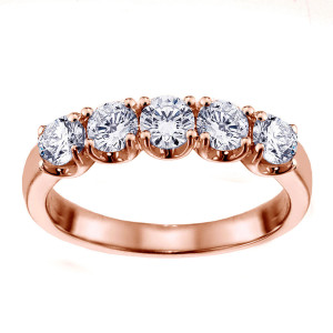 14k/Rose Gold 1ct TDW Split Prong Diamond Anniversary Wedding Ring - Custom Made By Yaffie™