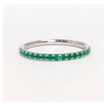 Emerald Eternity Band - White Gold with Green Birthstone (2mm)