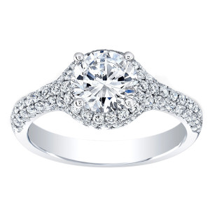 Dazzle Her with the Yaffie Diamond Halo Engagement Ring in White Gold