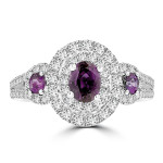 Brazilian Alexandrite and Diamond White Gold Ring, 7/8ct and 1/2ct TDW by Yaffie