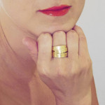 Women Yaffie Ring Featuring Gold Loops