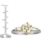 Yaffie Fancy Yellow Diamond Engagement Ring: Stunning 2-tone Gold, 1 1/3 ct TDW