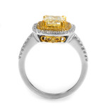 Certified Yellow and White Diamond Engagement Ring with 2 5/8ct TDW in Two-tone Gold by Yaffie