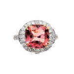 Golden Pink Tourmaline and Diamond Ring by Yaffie - 1 1/6ct TDW