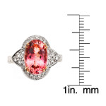 Two-Toned Gold Ring with Pink Tourmaline and 3/4ct TDW Diamonds by Yaffie