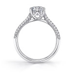 Sparkling Yaffie White Gold Solitaire Engagement Ring with 1.3ct TDW Micro Pave Diamond