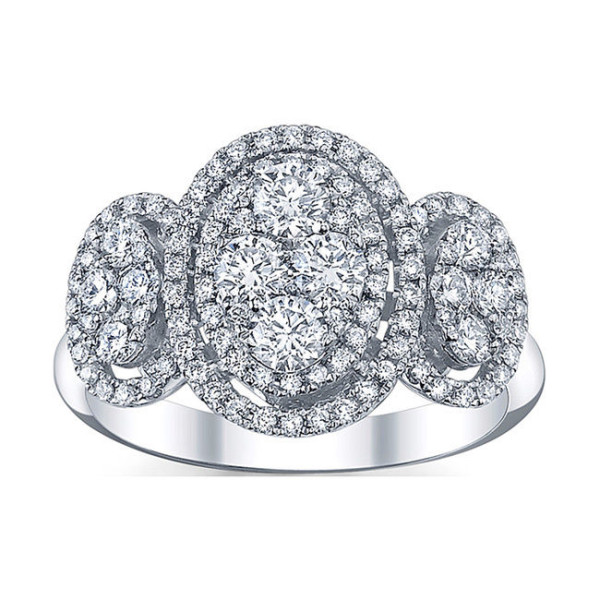 Oval Bliss: Yaffie White Gold Diamond Ring with 1 1/4ct TDW