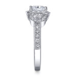 White Gold Ring with Elegant Princess Diamond Halo (1.75ct TDW)