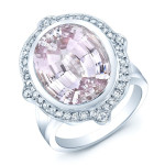Kunzite and Diamond White Gold Cocktail Ring by Yaffie - 2/5ct TDW