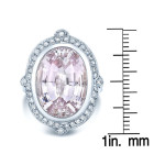 Sparkling Yaffie White Gold Cocktail Ring with 2/5ct TDW Diamond and Kunzite