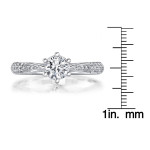 Sparkling 3/4ct TDW Diamond Engagement Ring in Classic White Gold by Yaffie.