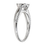 Radiant Retro: Yaffie White Gold Ring with 3/5ct TDW Diamond Pave