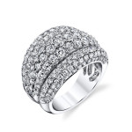Dazzling Yaffie Diamond Dome Ring with 4ct TDW Round White Gold Pave-setting
