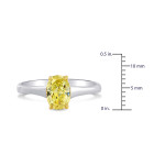White-Gold Elegance: A Stunning 1 1/10ct TDW Yellow Diamond Engagement Ring