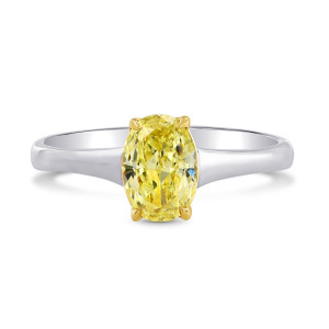White and Gold 1 1/10ct TDW Yellow Diamond Engagement Solitaire Ring - Custom Made By Yaffie™