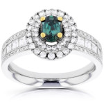 La Vita Vital stunning Yaffie Brazilian Alexandrite and Diamond Ring in White or Gold - 1 1/3 ct Total Diamond Weight!
