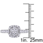 The Signature Collection Yaffie White Gold Engagement Ring, with a Glittering 1ct TDW Diamond Flower Halo.