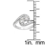 White Gold Milgrain Prong Pave Ring with Two Diamonds