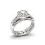Get Engaged in Style: Yaffie Sterling Silver Bridal Set Adorned with 2/5ct Shimmering Diamonds