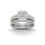 Get Engaged in Style: Yaffie Sterling Silver Bridal Set Adorned with 2/5ct Shimmering Diamonds