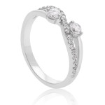 White Gold Duo Diamond Ring - Yaffie Bonded Together, 3/8ct TDW