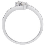 White Gold Bonded Duo: 1/4ct Double Diamond & Pave Ring - Yaffie 2Be