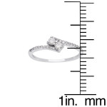 Yaffie 2Be Ring: A Perfect Pairing of Two Diamonds and Pave in White Gold, 1/4ct