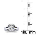 14K White Gold Yaffie Diamond Engagement Ring with a Gorgeous 3/4 Carat Cushion Solitaire