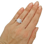 White Gold 4 1/3 ct TGW Round Moissanite Diamond Engagement Ring by Yaffie